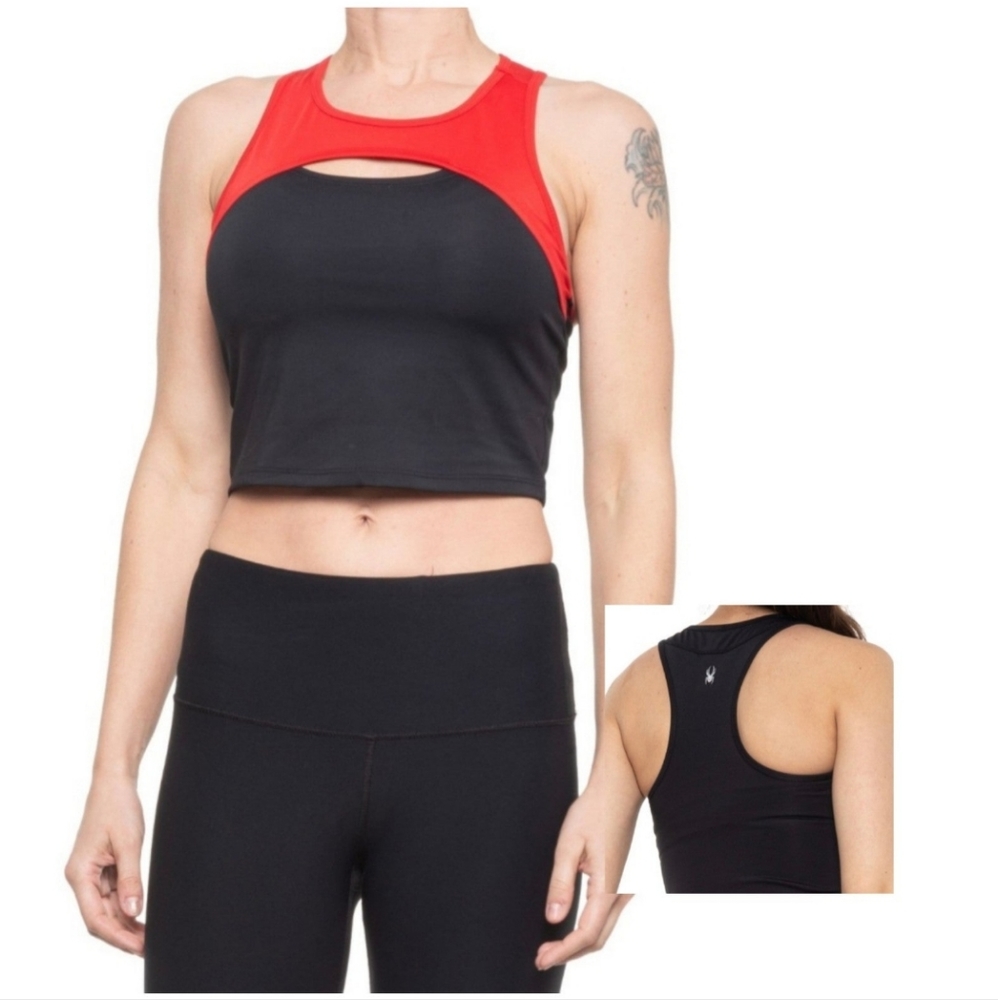 NWT Spyder Sports Bra Cropped Tank Top - Racerback Large